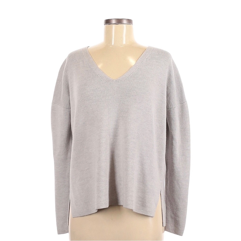 Aritzia Babaton Light Gray 100% Merino Wool Huston Sweater Size L
